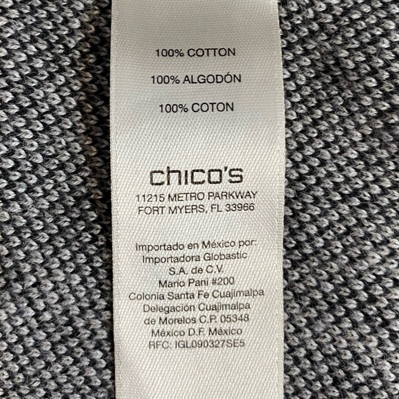 CHICO'S Women size 2 (USA 12-14) Animal Print gray black knit sweater jacket - Picture 7 of 8